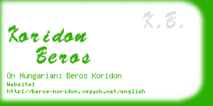 koridon beros business card